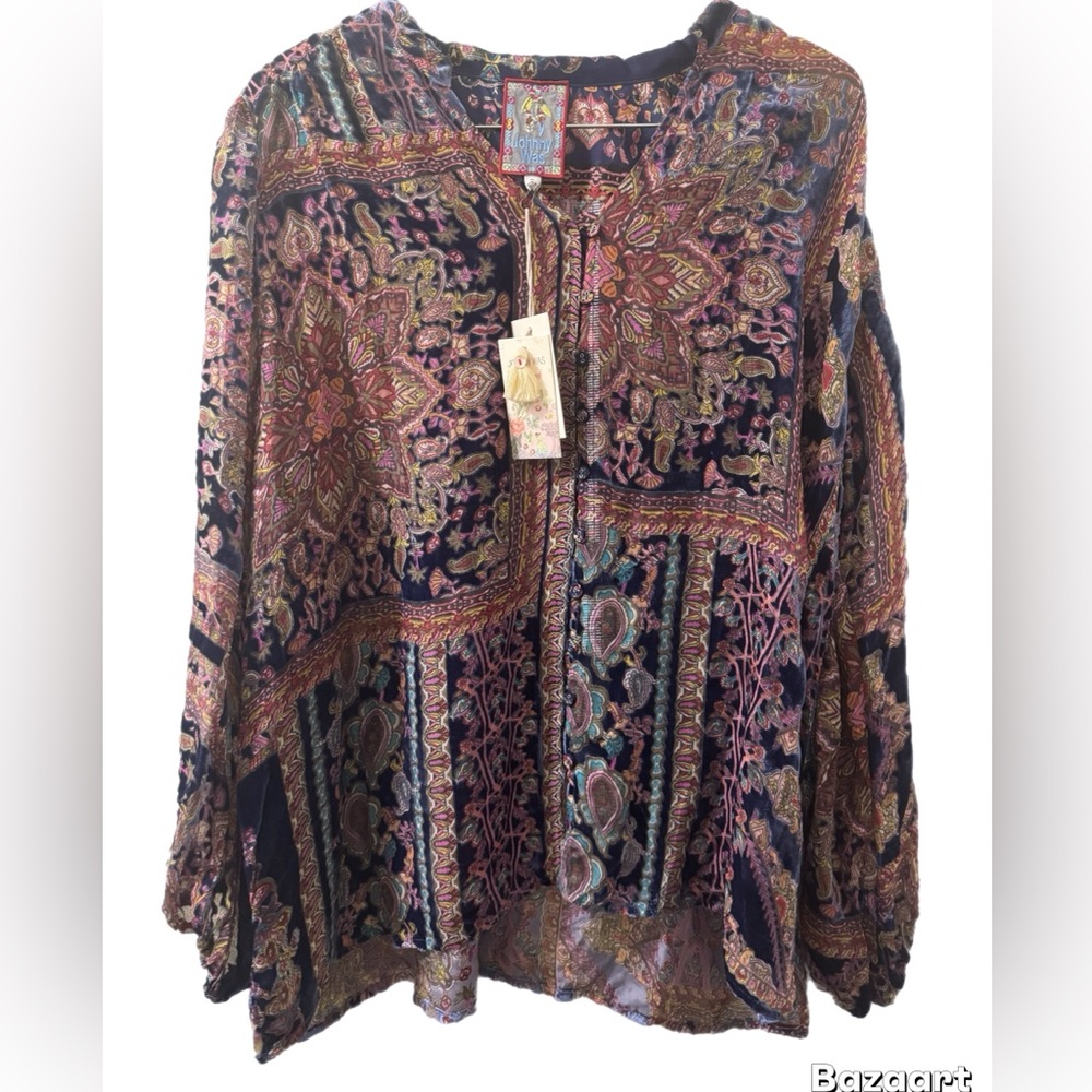 Johnny Was Omo Burnout Lydia Blouse